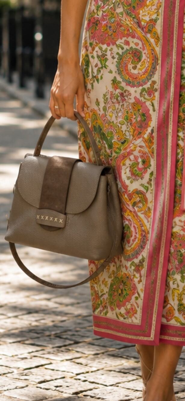Vera Pelle Italian Leather Crossbody Satchel - NWOT
